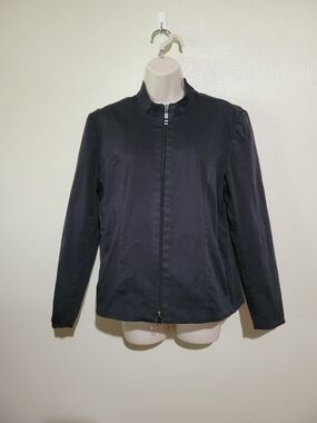 kathy ireland Black Zip-Front Lightweight Jacket